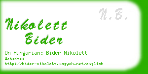 nikolett bider business card